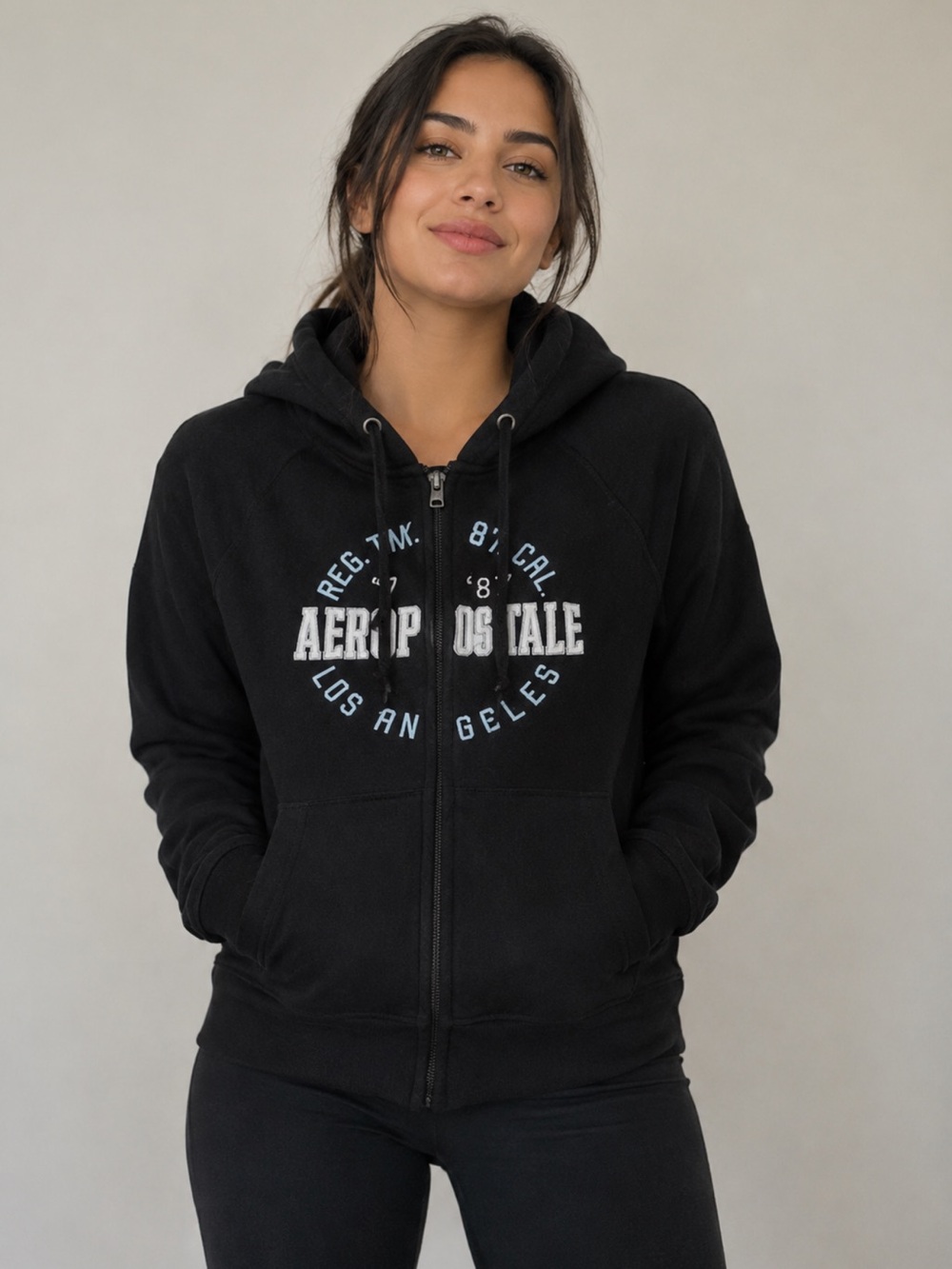 Aeropostale Women's Black Hoodie - Size XL